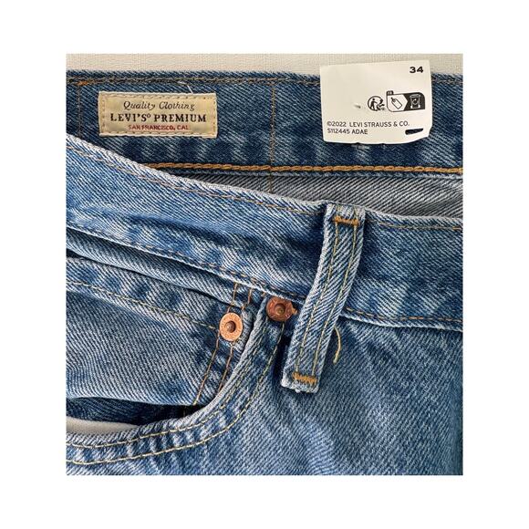 Levi's Strauss Premium Mens Jeans Shorts Size 34 Cutoff Button Fly Denim NWT - Picture 4 of 11